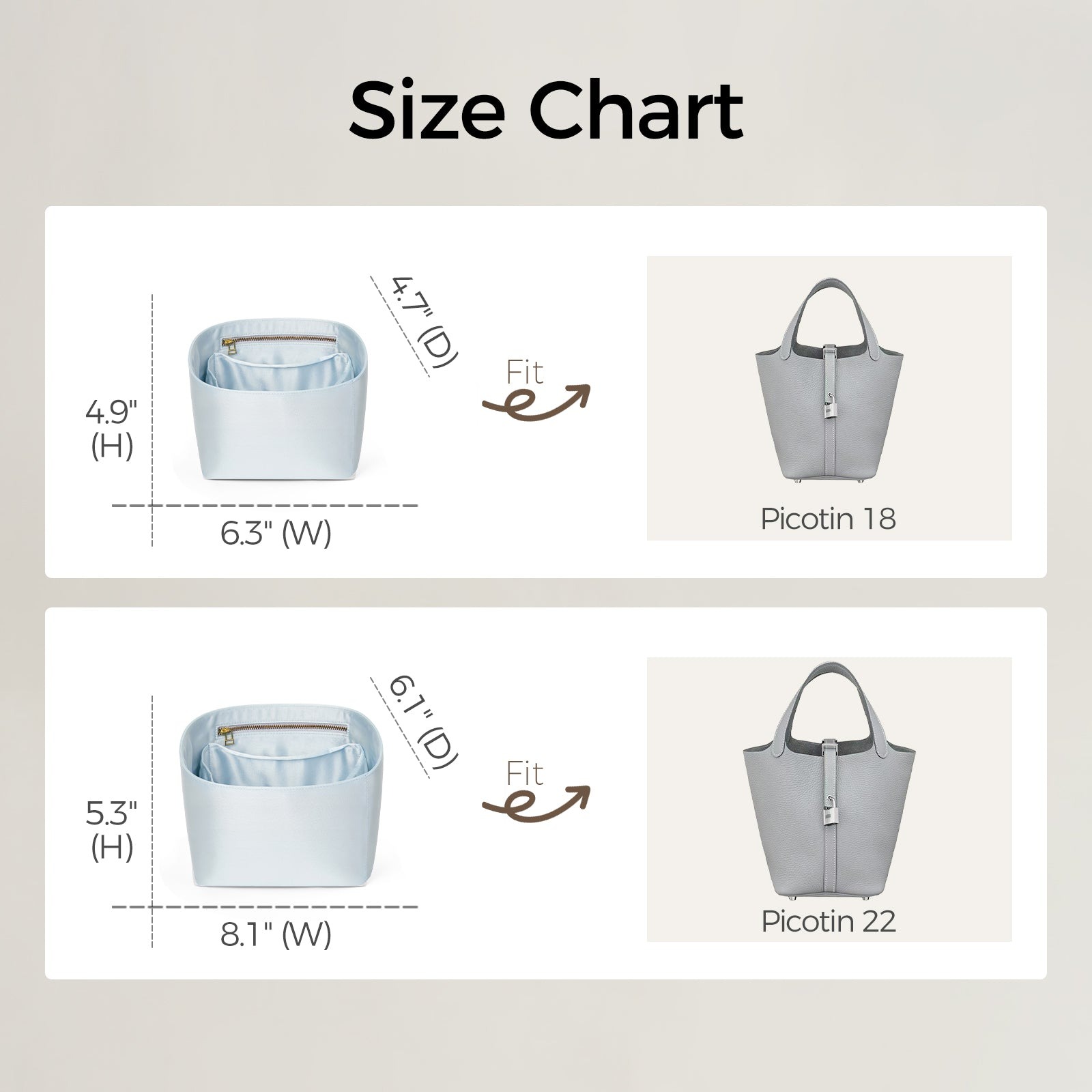 INNERBAG Geldbörsen-Organizer für Hermes Picotin 18 / 22 product image 2