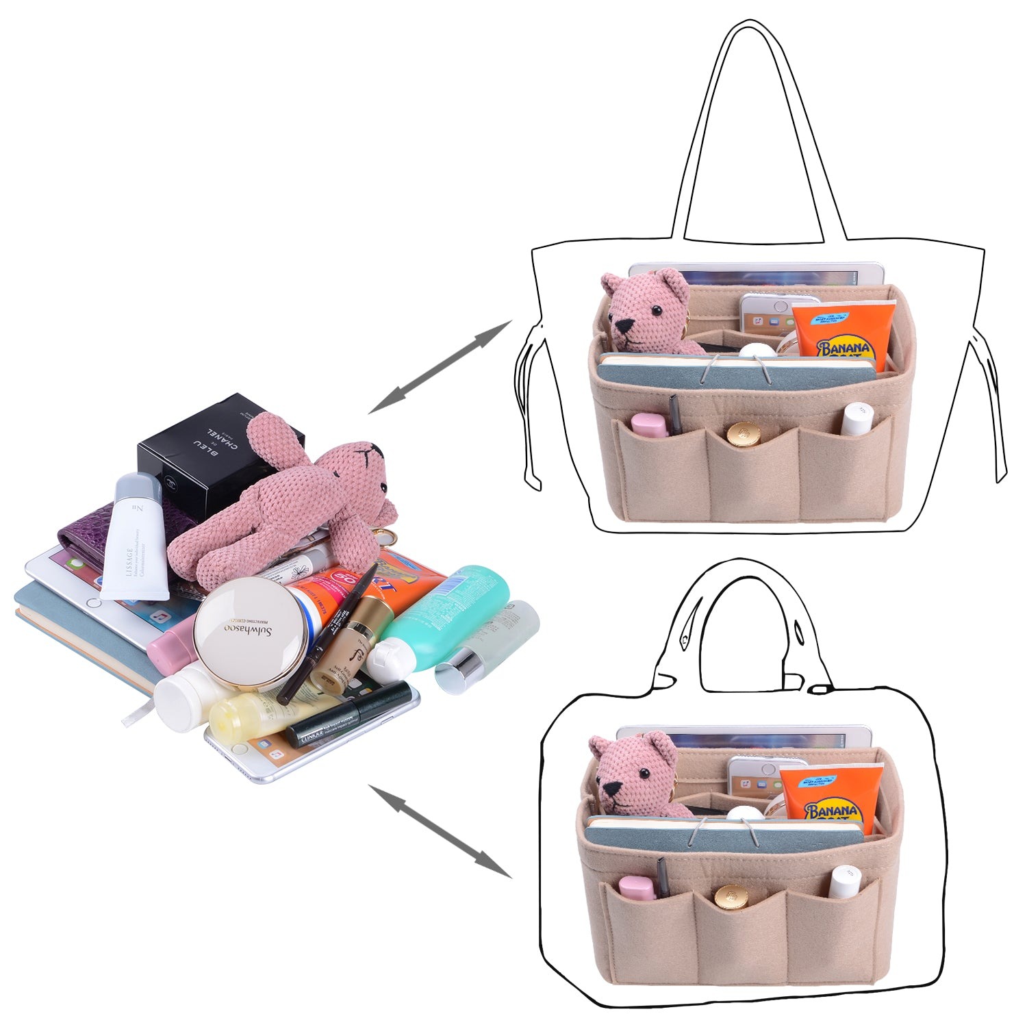 INNERBAG Taschenorganizer mit genähtem Boden für LV Speedy 35 und Neverfull MM – Groß product image 28