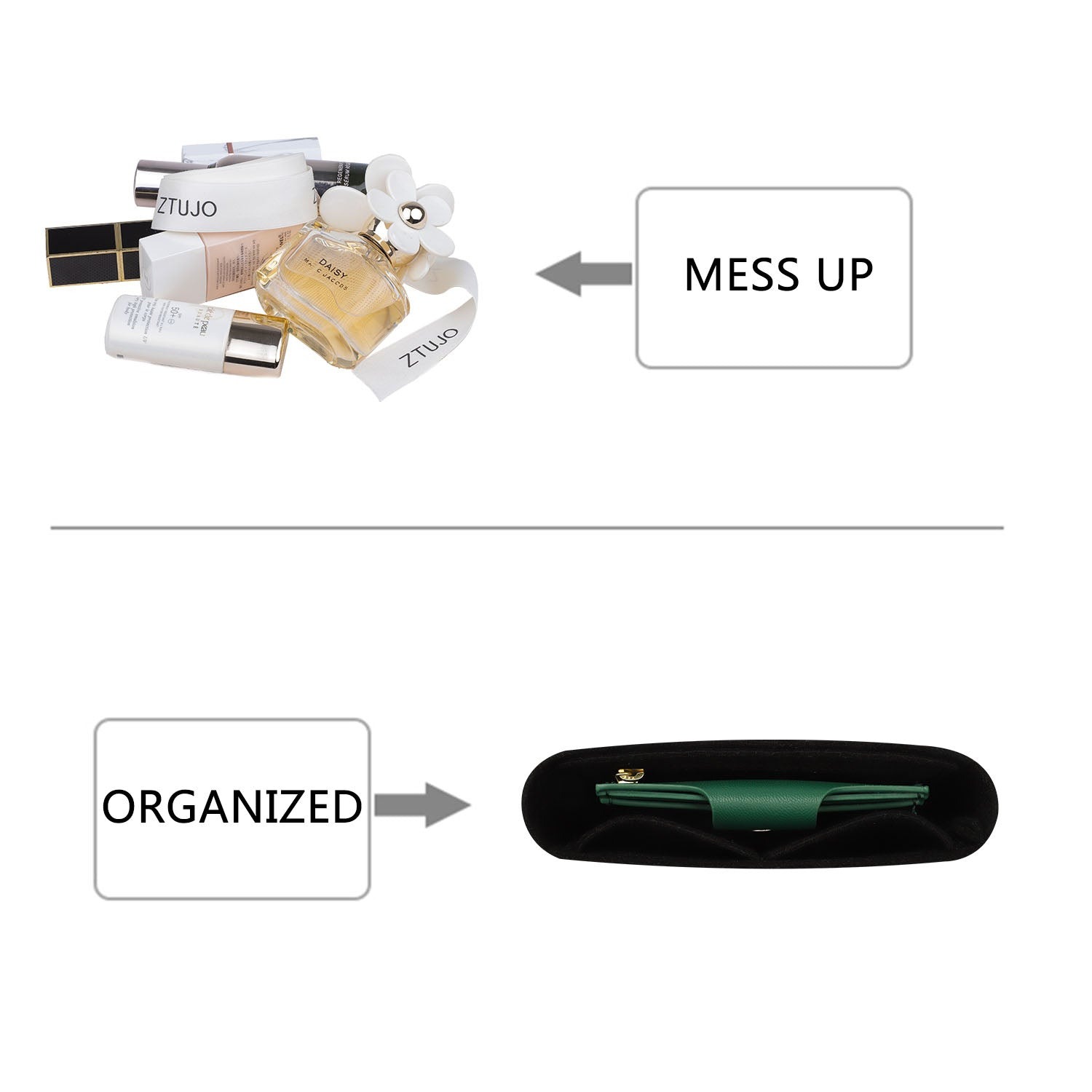 Einsatz für Chanel 23P Mini / Small / Medium – Premium-Filzeinlage mit YKK-Reißverschluss product image 3