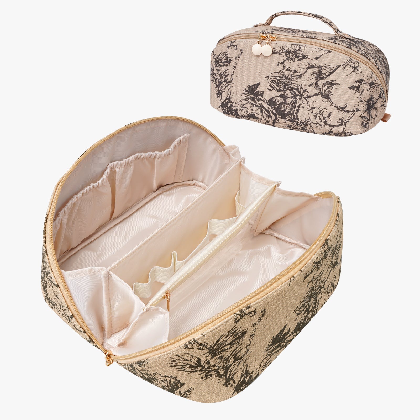 Große Kapazität, wasserdichte Kosmetiktasche aus PU-Leder für Damen – Make-up-Organizer mit Trennwand und Tragegriff product image 19