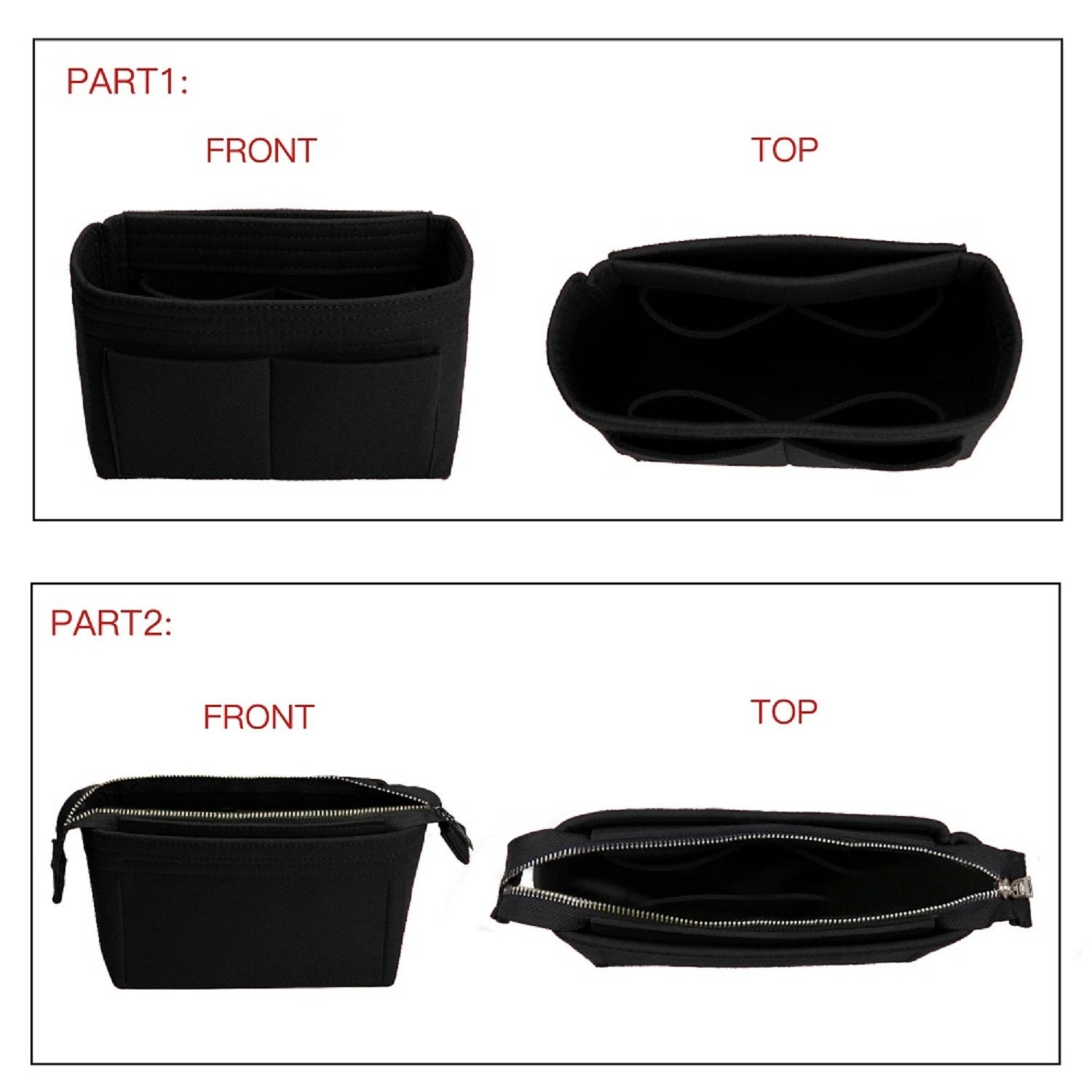 Handtaschen-Organizer, Bag-in-Bag-Einsatz im 2er-Pack für LV NeoNoé Noé-Serie product image 12