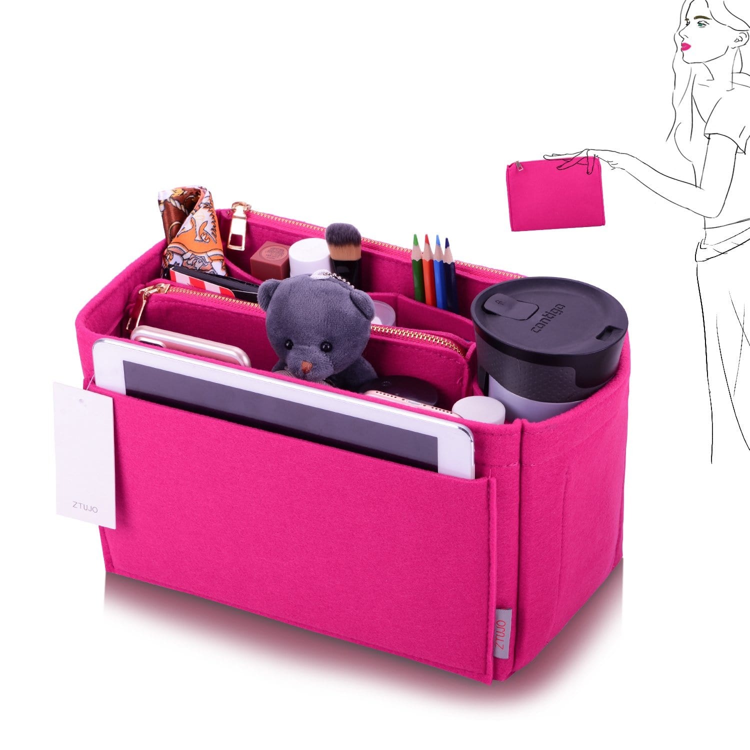 Organizer-Einlage für LV Speedy, Neverfull, Graceful, Tote – Filz-Taschenformer product image 23