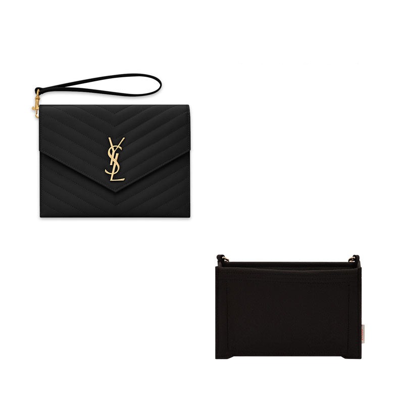 Handtaschen-Organizer für YSL Monogram Pouch Envelope Clutch – 2 Taschen, Filzeinlage