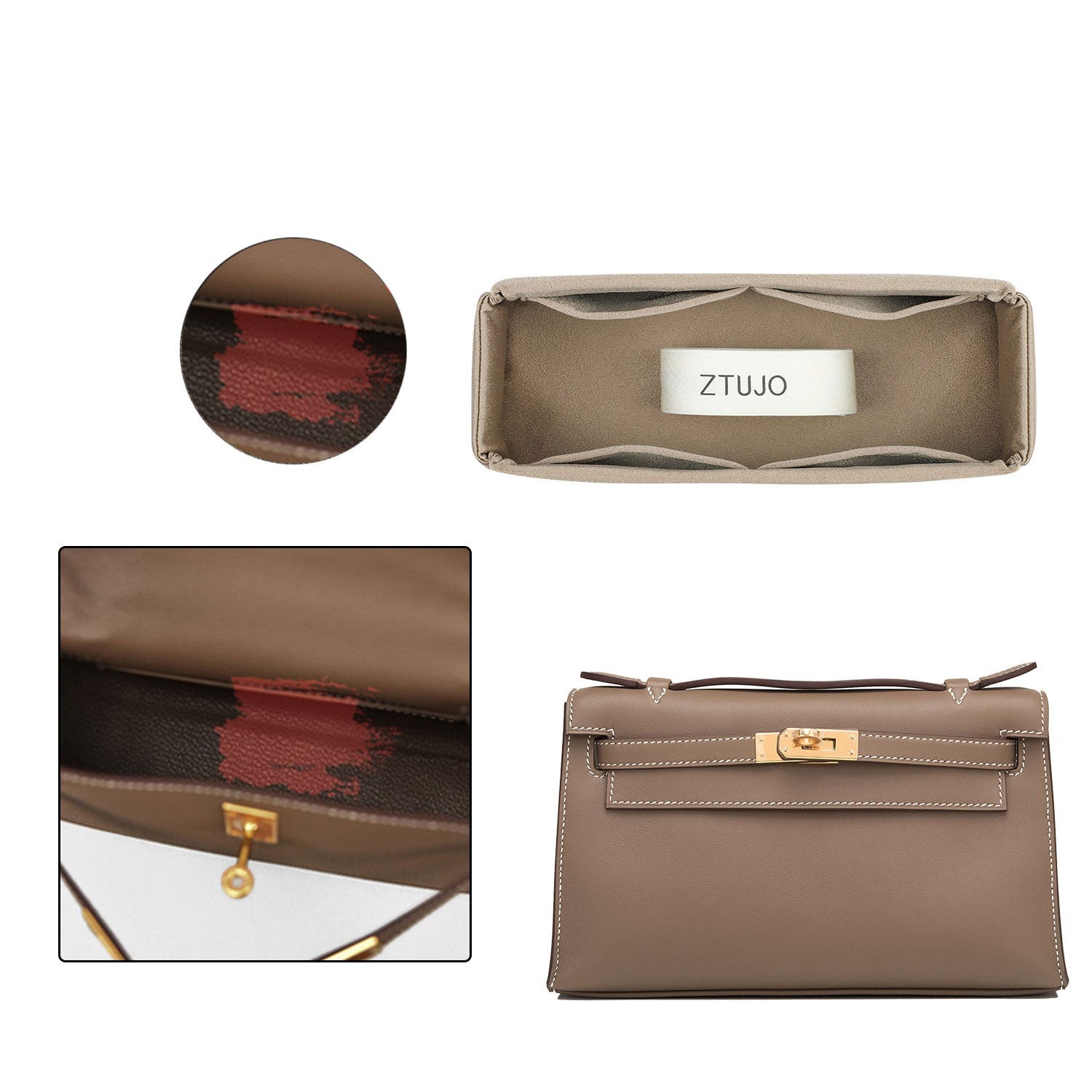 Innenleben für Hermes Pochette / Kelly Mini II – Silks & Satins, 4 Fächer product image 5