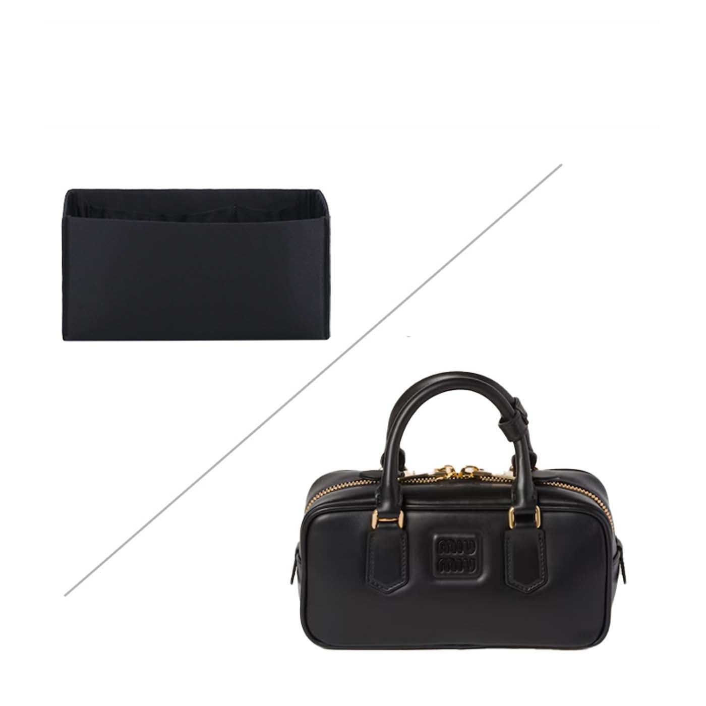 Taschenorganizer für Miu Miu Arcadie Mini / Regular / Large – Seide und Satin, 4 Fächer, Schwarz oder Sonderfarbe product image 9