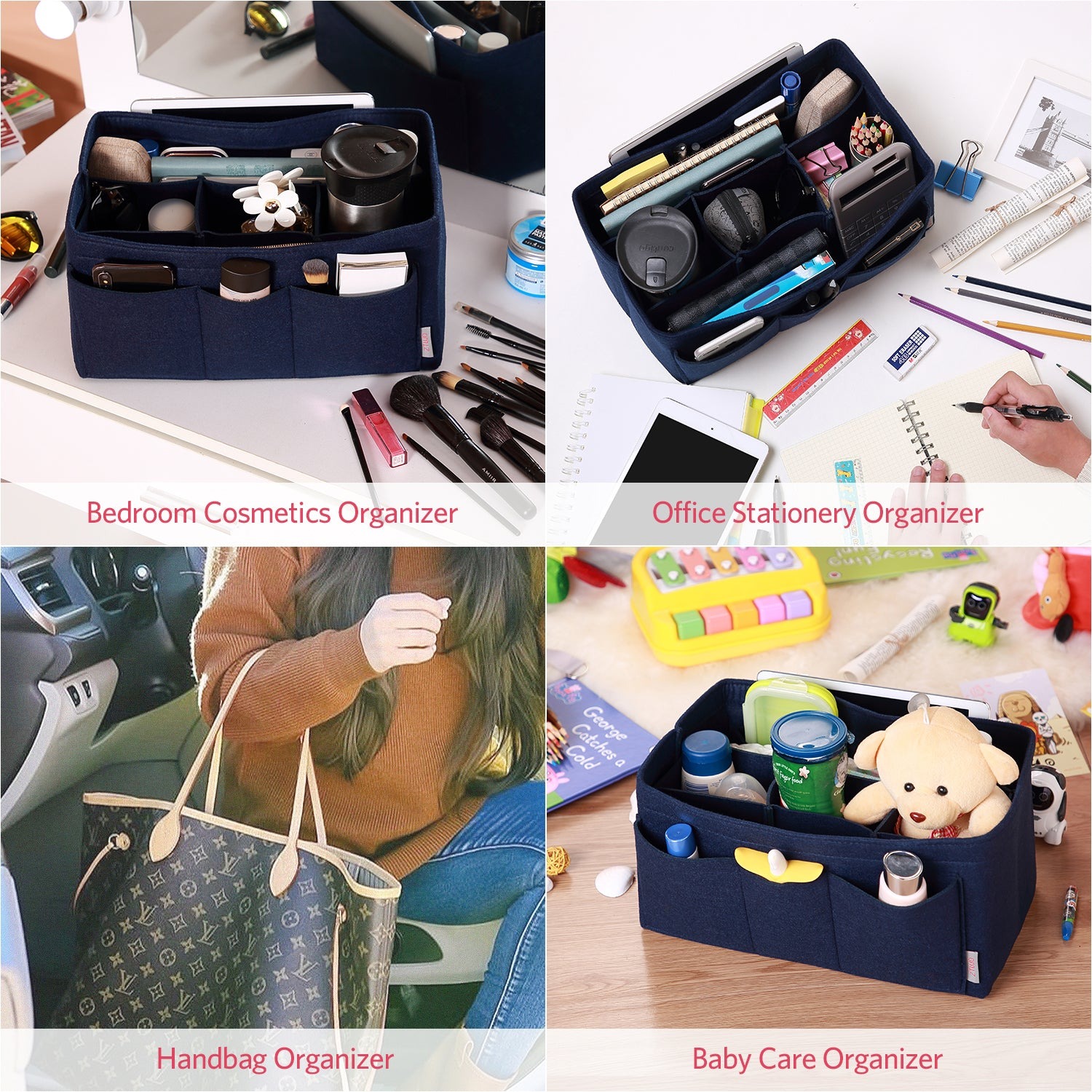 Filzeinlage-Beutelorganizer für Handtasche – Passt für LV Speedy 25 / 30 / 35 / 40, Neverfull MM / GM product image 96