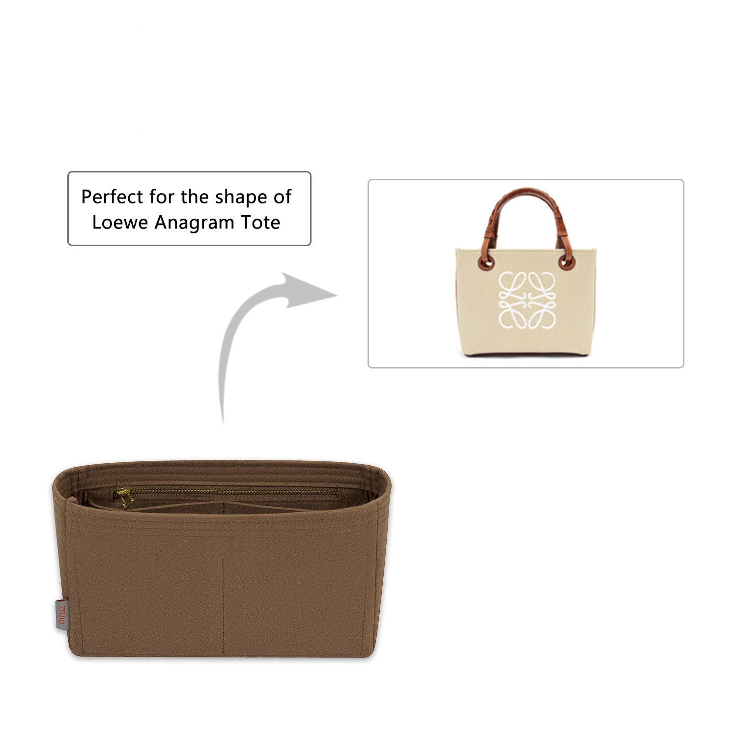 Premium-Taschenorganizer für Loewe Anagram Tote Mini / Klein / Mittel product image 5