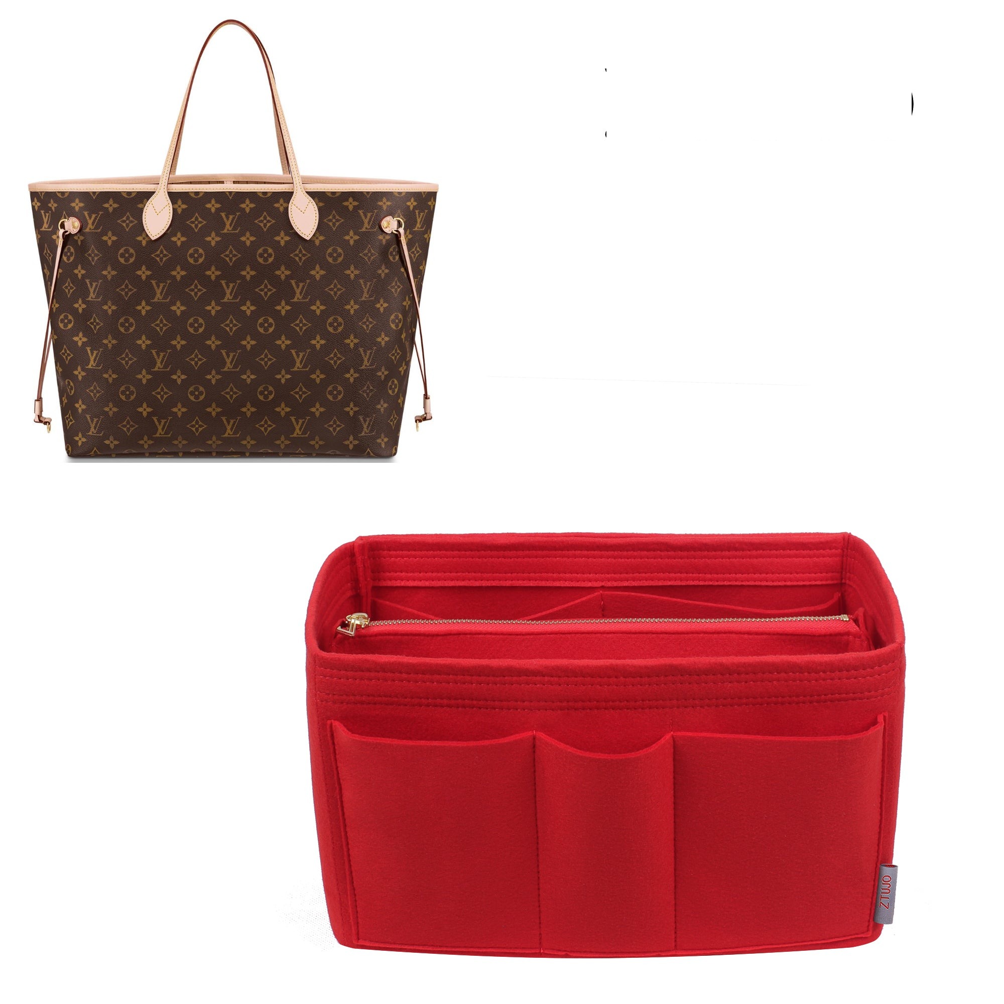 Organizer für LV Neverfull PM / MM / GM – Filzeinlage mit 13 Fächern