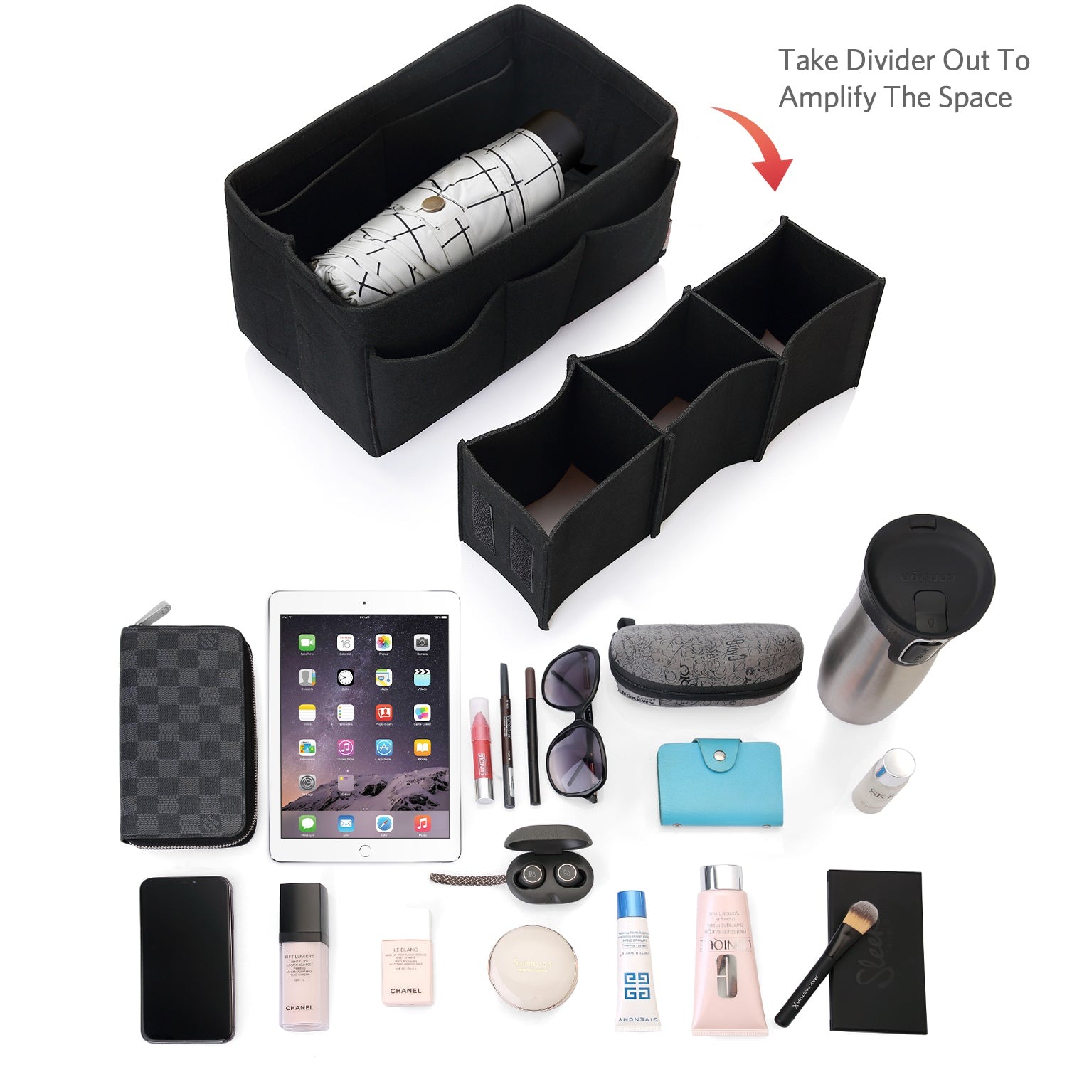 Filzeinlage-Beutelorganizer für Handtasche – Passt für LV Speedy 25 / 30 / 35 / 40, Neverfull MM / GM product image 20