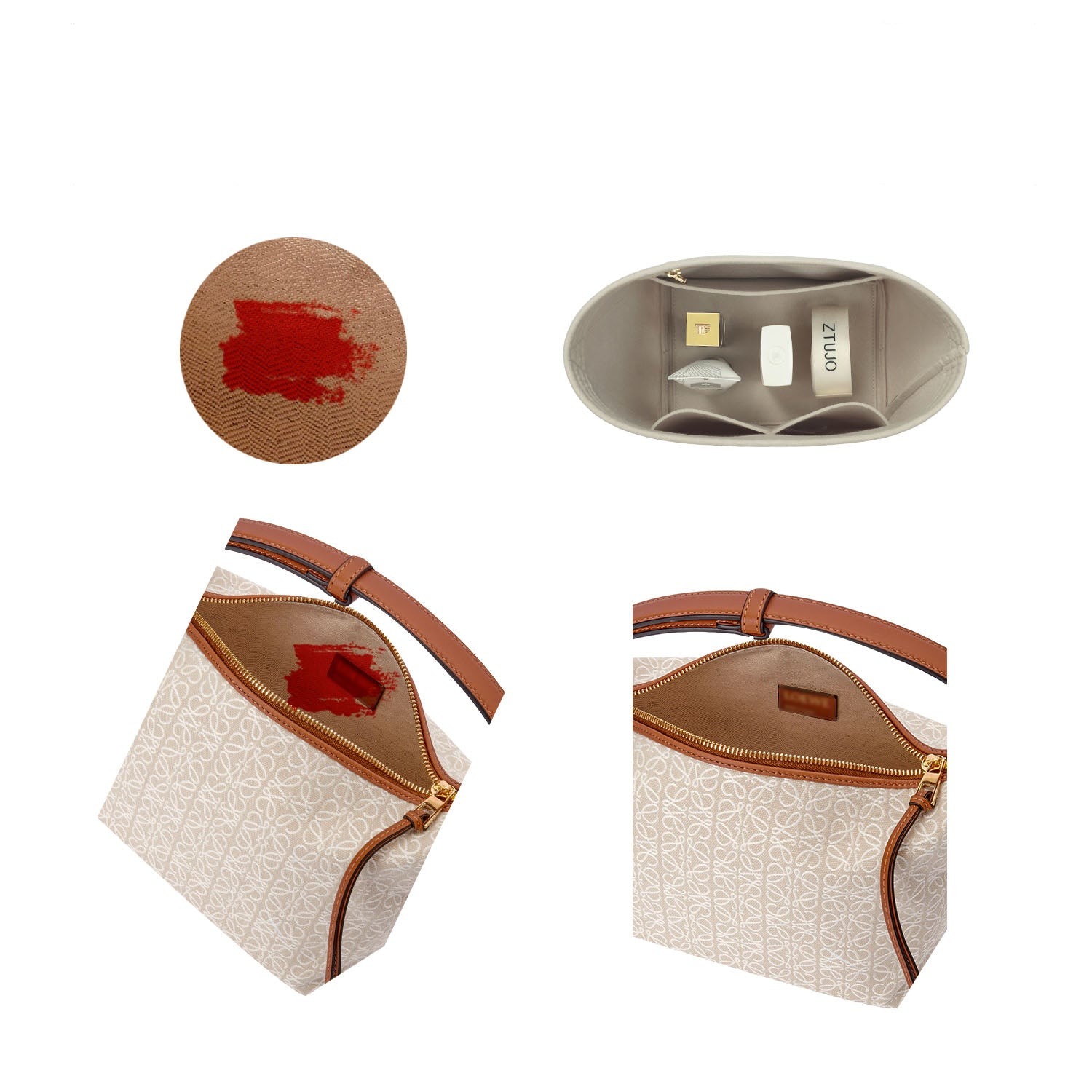 Premium Geldbörsen-Organizer für Loewe Cubi Small / Large – 4 Fächer, YKK-Reißverschluss product image 4