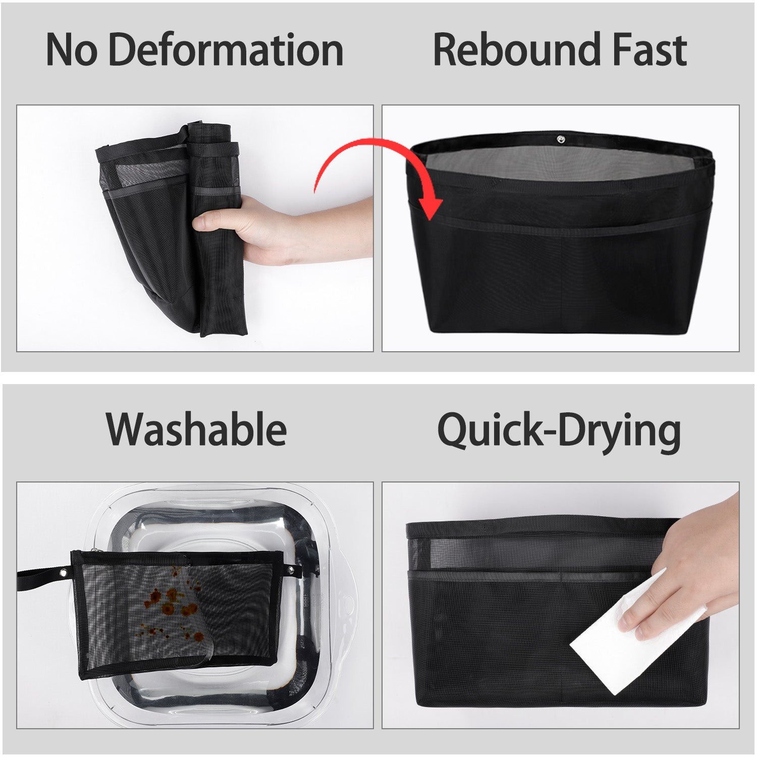 Handtaschen-Organizer-Einlage für Handtaschen – Mesh-Taschenorganizer mit Reißverschluss, passt für Speedy, Neverfull PM/MM, Le Pliage – Mittel, Groß, X-Groß product image 14