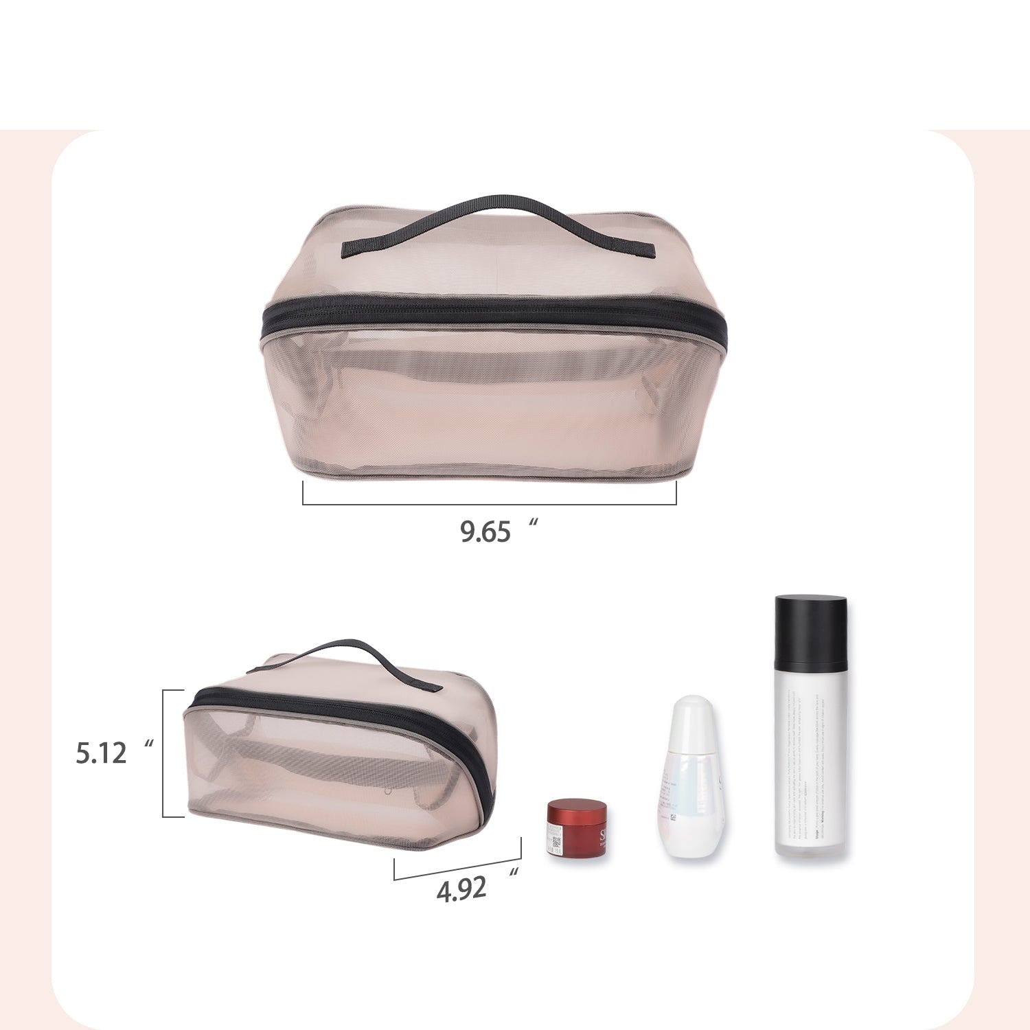 Reise-Kosmetiktasche, Kosmetiktasche mit großem Fassungsvermögen für Frauen, Kulturbeutel aus Mesh mit Organizer-Einteilung und Tragegriff product image 21
