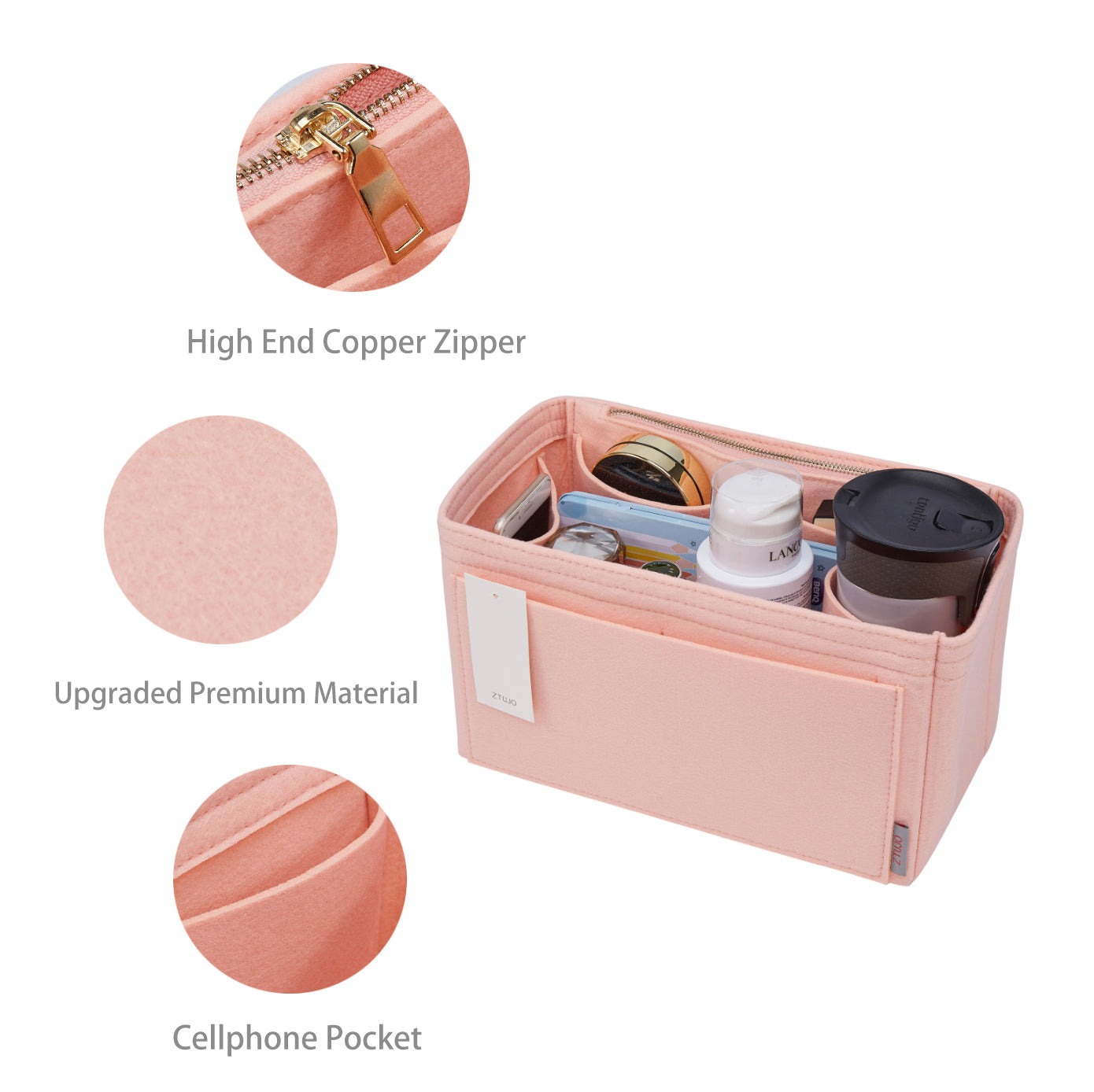 Filz-Einsatz für Handtaschen mit Flaschenhalter – Schlank Medium, Large, X-Large product image 24
