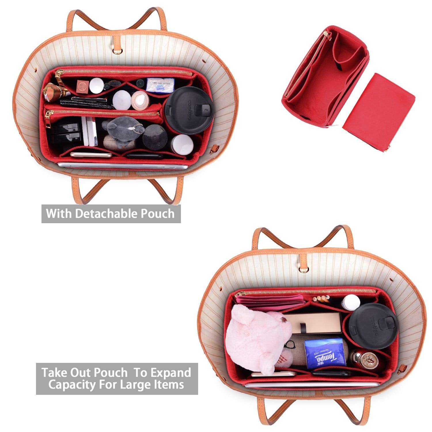 Organizer-Einlage für LV Speedy, Neverfull, Graceful, Tote – Filz-Taschenformer product image 19
