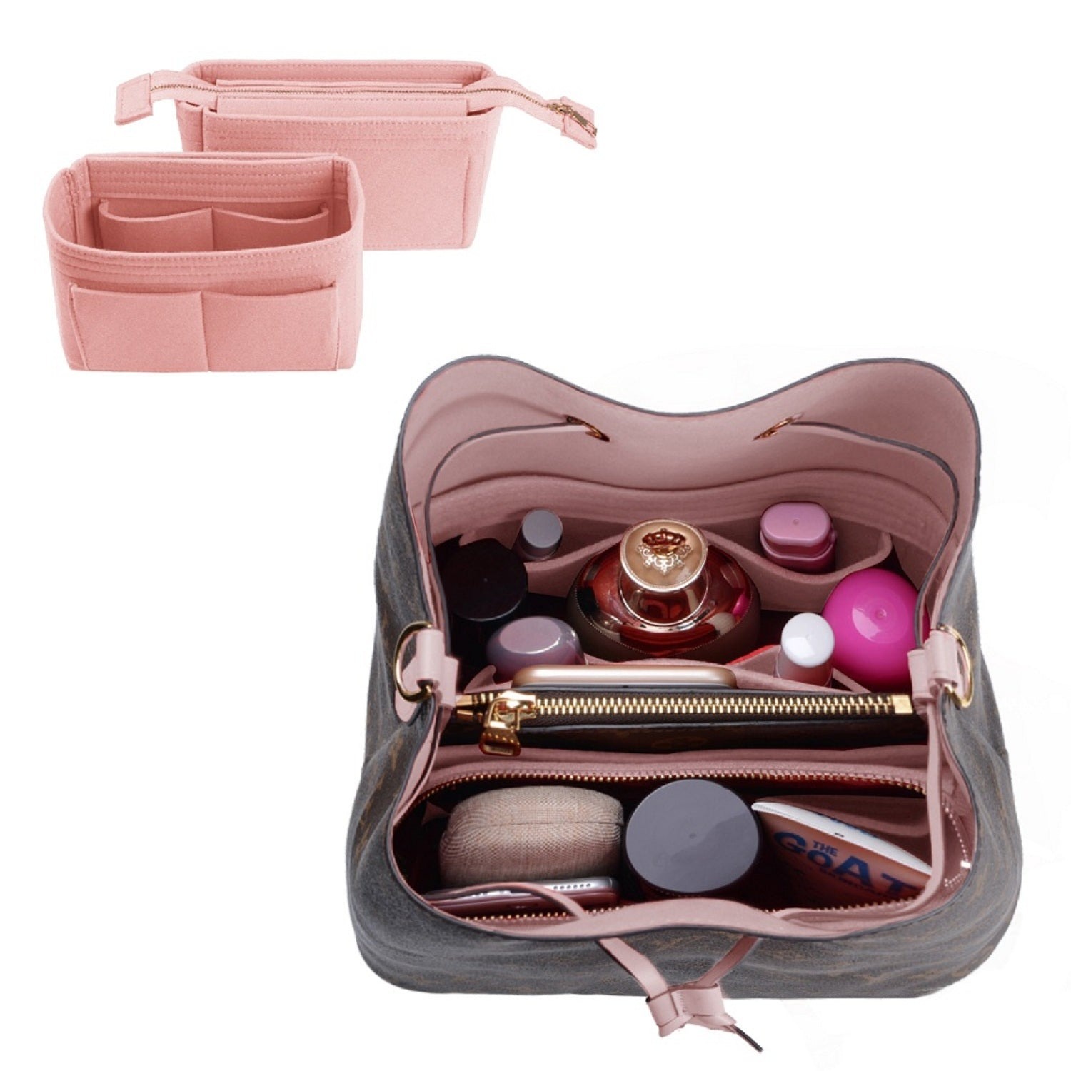 Handtaschen-Organizer, Bag-in-Bag-Einsatz im 2er-Pack für LV NeoNoé Noé-Serie