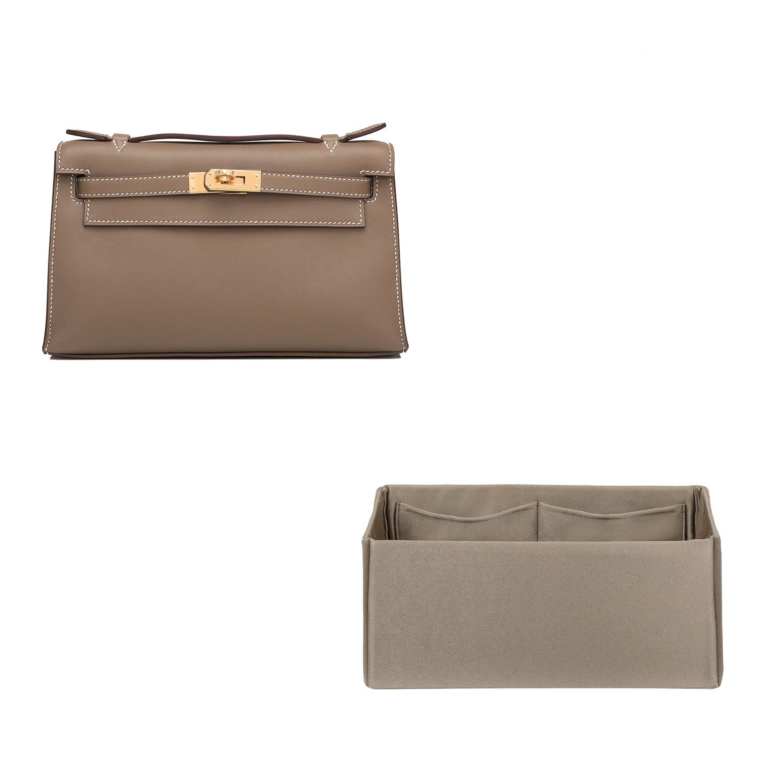 Innenleben für Hermes Pochette / Kelly Mini II – Silks & Satins, 4 Fächer