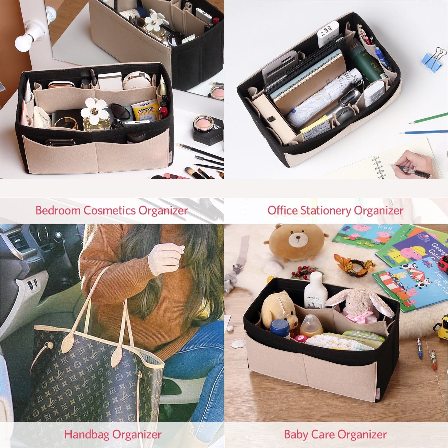 Filz Handtaschen-Organizer – Extra Large (passt für Speedy 40 / Neverfull GM) product image 49