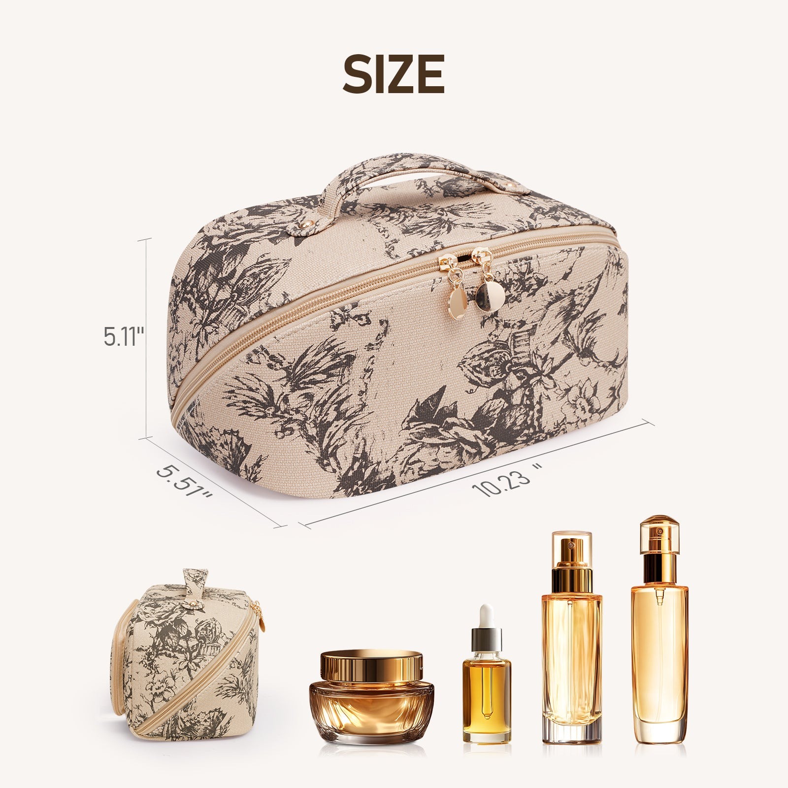 Große Kapazität, wasserdichte Kosmetiktasche aus PU-Leder für Damen – Make-up-Organizer mit Trennwand und Tragegriff product image 26