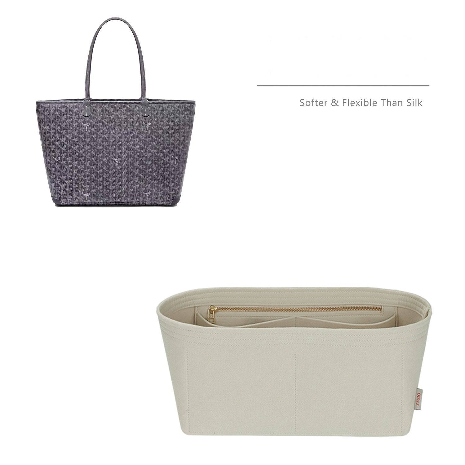 Einsatz für Goyard Artois PM / MM / GM – Premium-Filzeinlage mit 5 Taschen