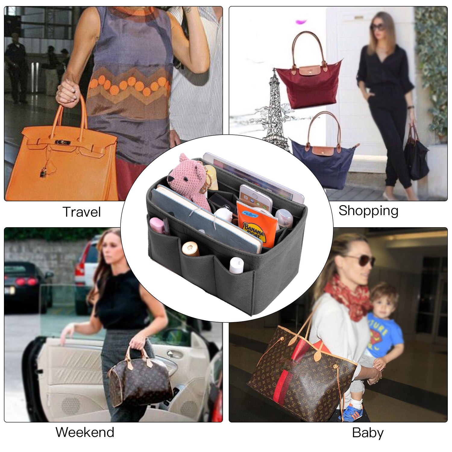 INNERBAG Taschenorganizer mit genähtem Boden für LV Speedy 35 und Neverfull MM – Groß product image 36