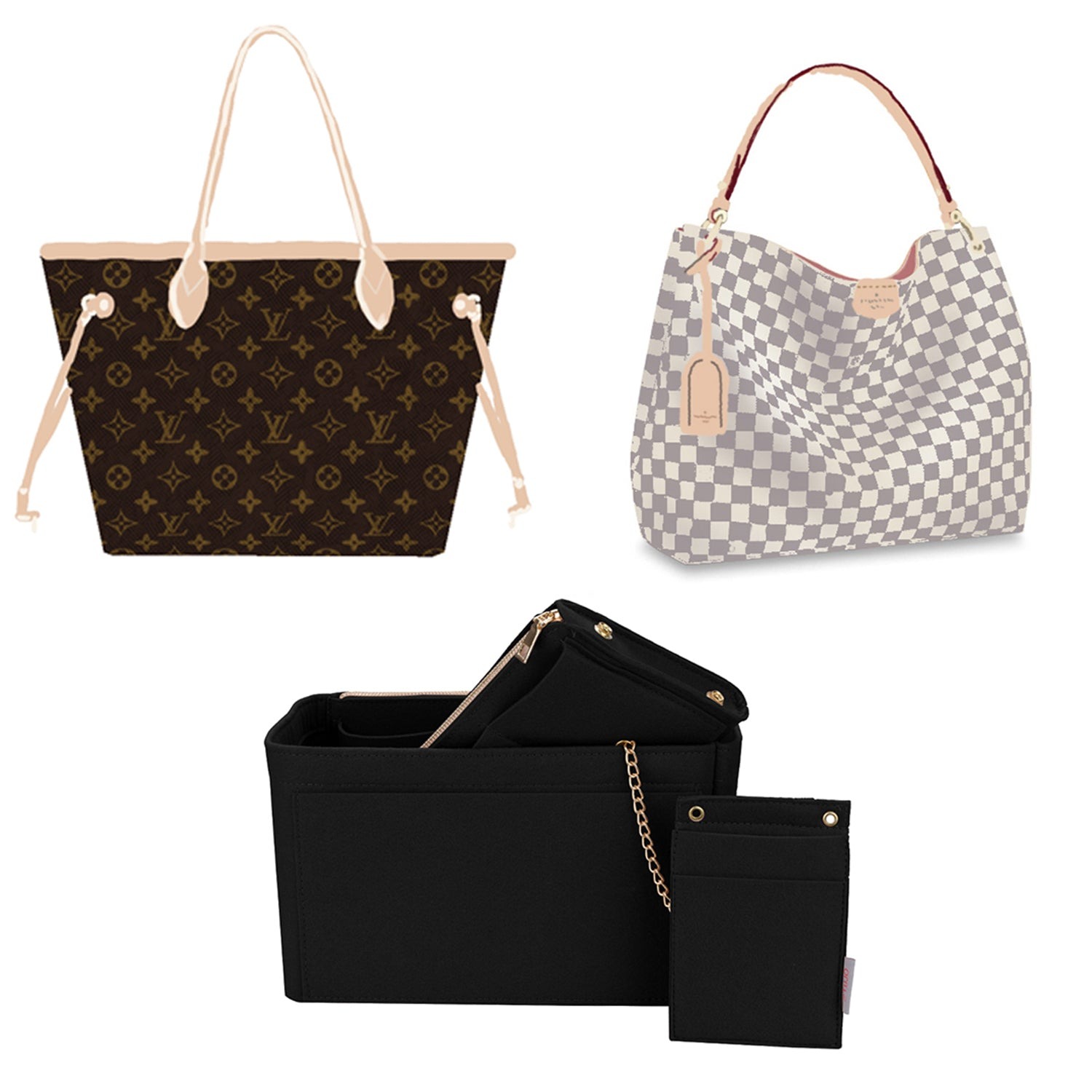 Taschenorganizer-Einlage für Designer-Handtaschen mit RFID-Schutzfach – Passt für LV Speedy, Neverfull & mehr product image 19