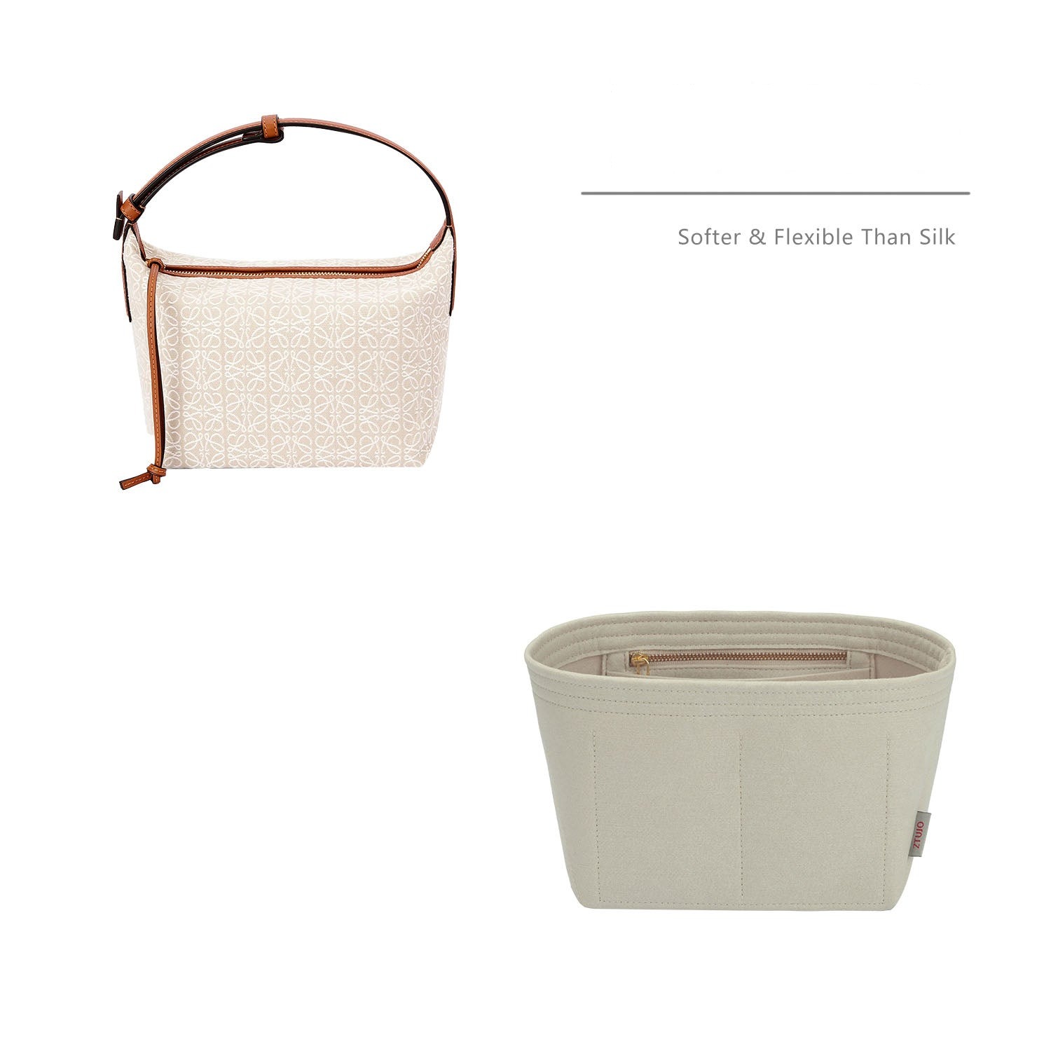 Premium Geldbörsen-Organizer für Loewe Cubi Small / Large – 4 Fächer, YKK-Reißverschluss